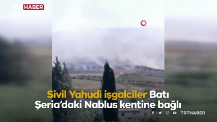 Sivil Yahudi işgalciler Filistinlilere ait tarım arazisini ateşe verdi