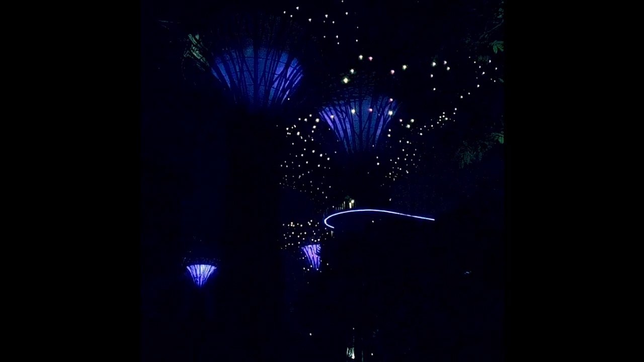 Awesome laser light show  at Marina Bay in Singapore
