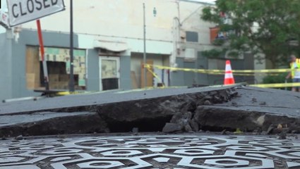 Road buckles from heat