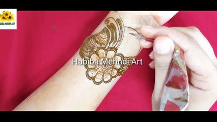 Easy simple front hand mehndi design  - new unique style henna mehndi design  - Habiba Mehndi Art
