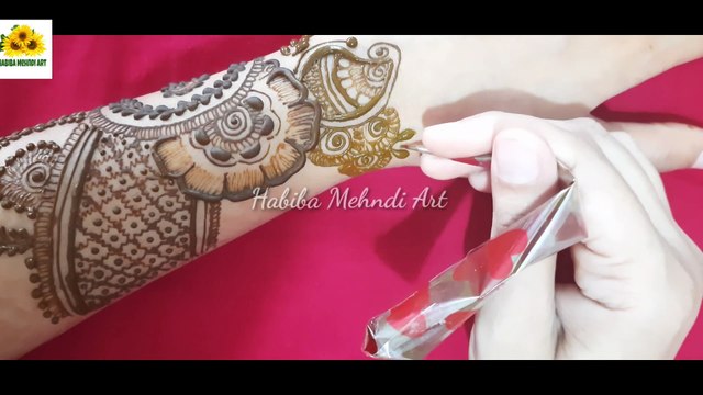 Arabic henna mehndi design for beginners - back hand simple easy अरबी मेहंदी - Habiba mehndi art