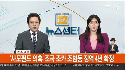 [속보] '사모펀드 의혹' 조국 조카 조범동, 징역 4년 확정