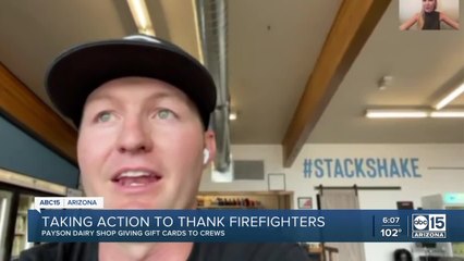 Hundreds of dollars donated to Arizona creamery shop to serve firefighters