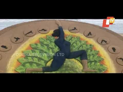 International Yoga Day | Sudarsan Patnaik Creates Sand Art On Puri Sea Beach