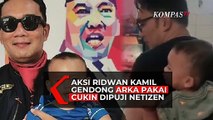 Aksi Ridwan Kamil Gendong Arka Pakai Cukin Dipuji Netizen di Hari Keluarga Nasional