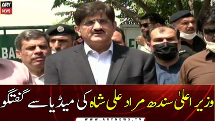 CM Sindh Murad Ali Shah talks to media in Islamabad