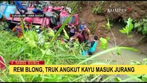 Diduga Rem Blong, Truk di Sukabumi Masuk ke Jurang Sedalam 100 Meter