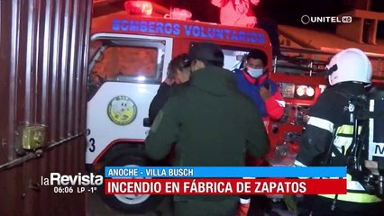 Incendio de magnitud afecta a una fábrica de zapatos en Cochabamba