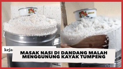 Masak Nasi di Dandang Malah Menggunung Kayak Tumpeng, Sukses Bikin Panik