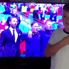 England fans celebrate goal against Germany