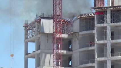 Son dakika... HASTANE İNŞAATINDA YANGIN