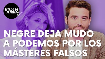 Negre deja mudo a Podemos con esta pregunta sobre los másteres falsos de Yolanda Díaz