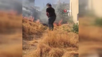 Avanos'ta metruk alanda çıkan yangın esnafların yardımıyla söndürüldü