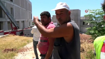 Hastane ek bina inşaatında yangın korkuttu