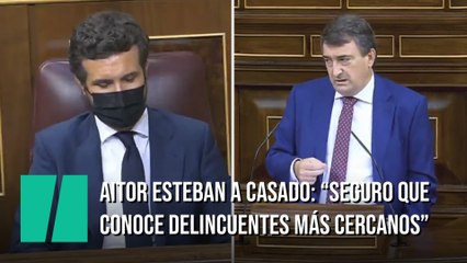Aitor Esteban, a Pablo Casado: "Seguro que conoce a delincuentes más cercanos"