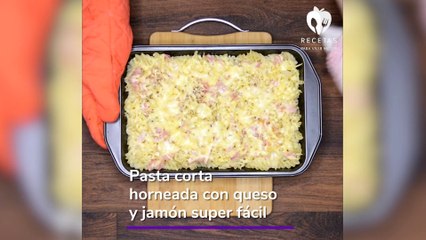 Pasta corta con queso derretido