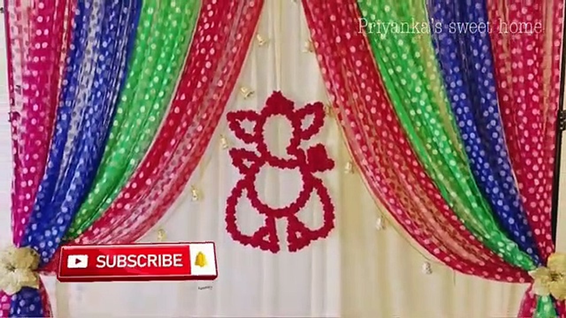 Diy Traditional Indian Backdrop At Home | Housewarming Decoration Ideas |  Pooja Decoration Ideas - video Dailymotion