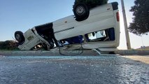 KAHRAMANMARAŞ - Servis minibüsü devrildi: 8 yaralı