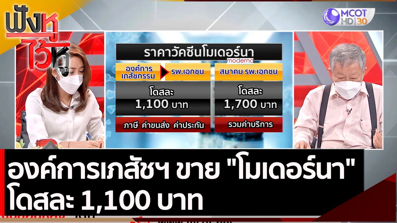 องค์การเภสัชฯ ขาย โมเดอร์นา โดสละ 1,100 บาท  |...