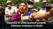 Tibetans in exile protest outside Chinese embassy in Delhi