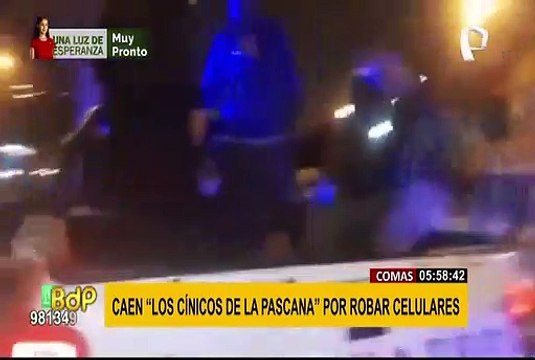 Serenos de Comas capturan a banda de roba celulares