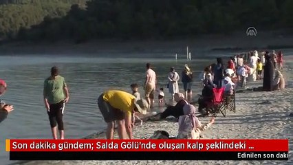 Son dakika gündem: Salda Gölü'nde oluşan kalp şeklindeki görüntü ilgi çekti