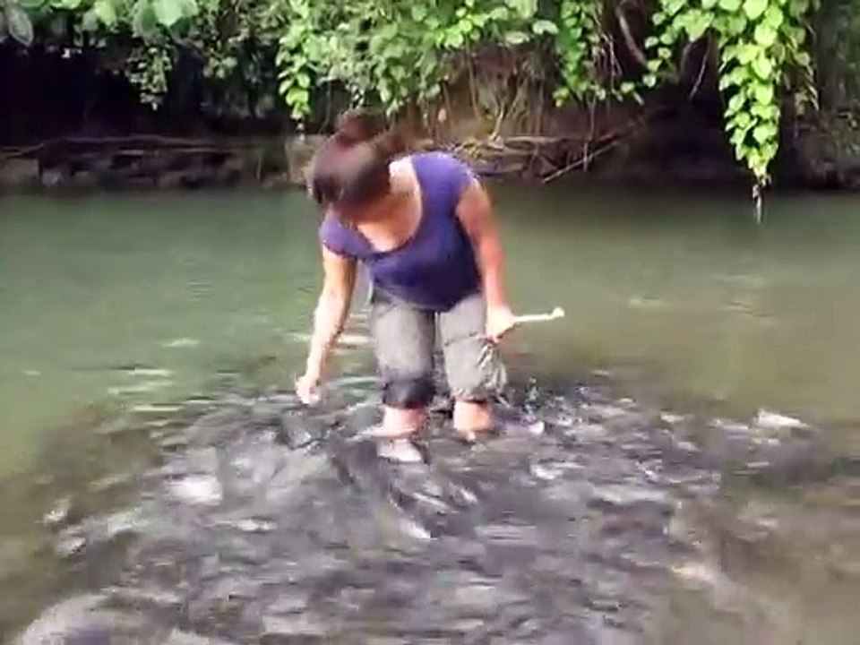 Mettre les pieds dans un banc de poisson... Attention aux chatouilles