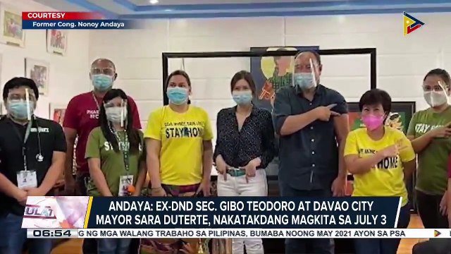 Andaya: Ex-DND Sec. Gibo Teodoro at Davao City Mayor Sara Duterte, nakatakdang magkita sa July 3