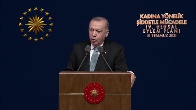 Son dakika haber... Cumhurbaşkanı Erdoğan: (Kadına yönelik şiddet) Gereken her türlü yasal ve idari tedbiri almayı sürdüreceğiz