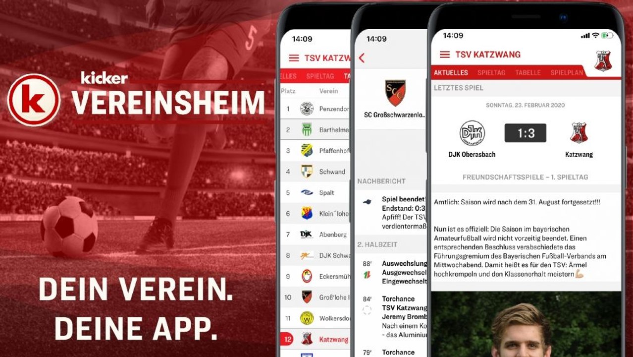 Jetzt konfigurieren: Die „kicker Vereinsheim“-App