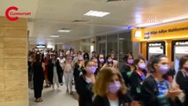Adliye koridorunda 'İstanbul Sözleşmesi’nden vazgeçmiyoruz' sloganları
