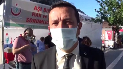 Kovid-19 aşılama oranı en yüksek ikinci kent Amasya'da aşı çadırları kuruldu