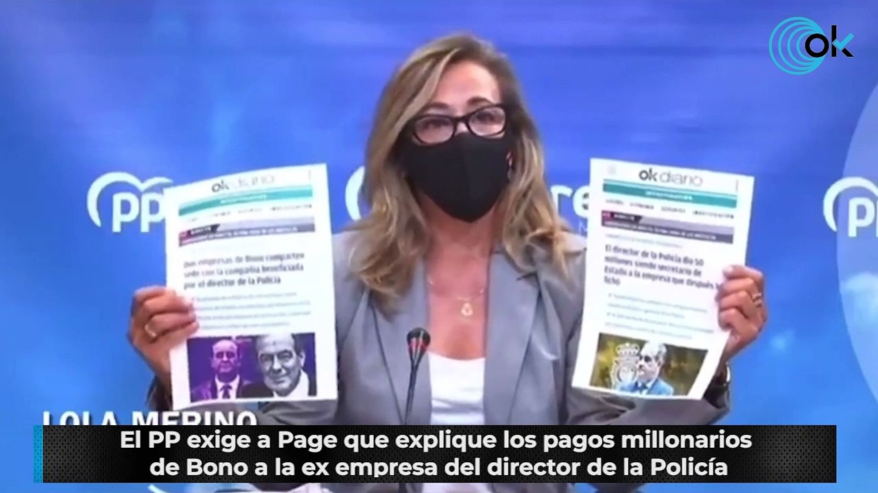 El PP exige a Page que explique los pagos millonarios de Bono a la ex empresa del director de la Policía