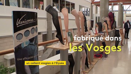 Un collant de compression médicale des Vosges à l’exposition "Fabriqué en France" de l’Élysée