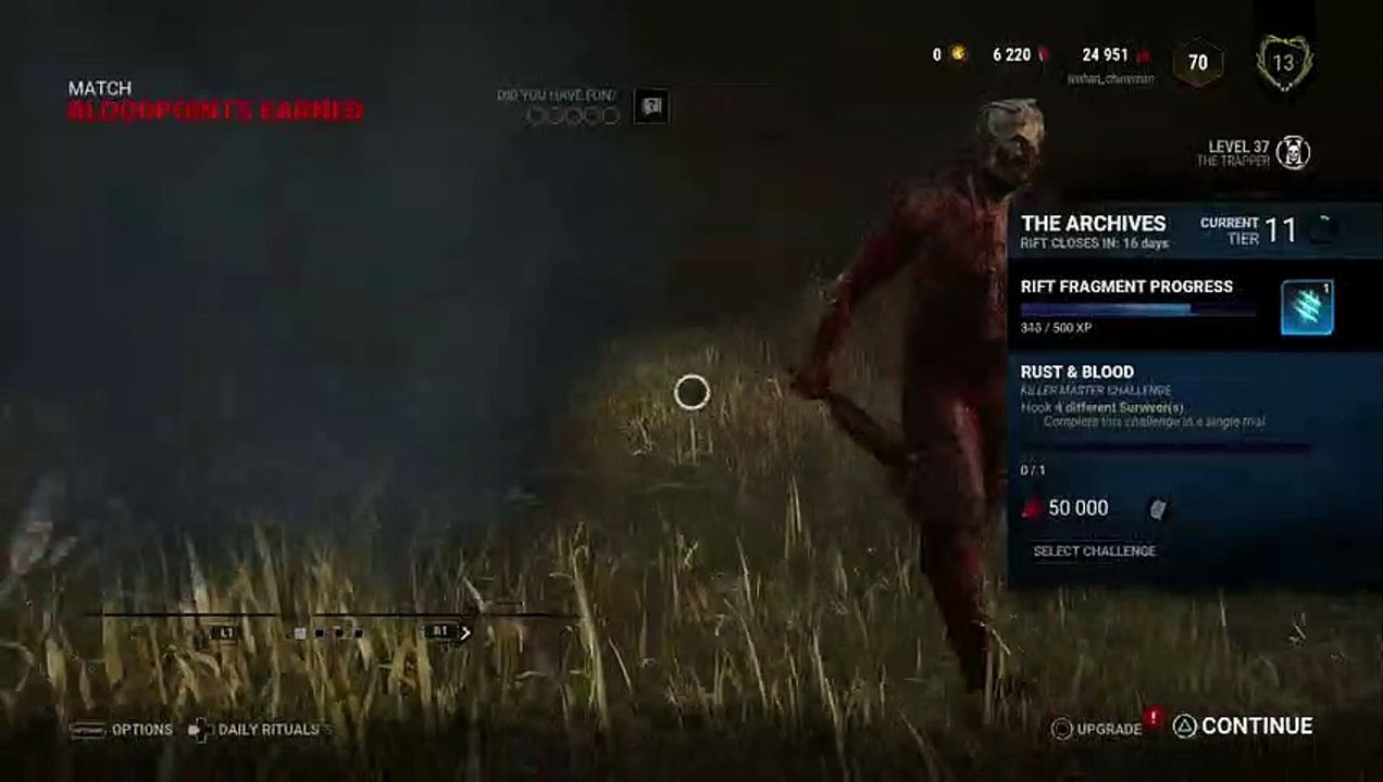 DEAD BY DAYLIGHT PART 774 TRAPPER 4K CYPRESS MORI, HUNTRESS LVL 2 NEEDLESS 4K, CLOWN 4K EBONY MORI!