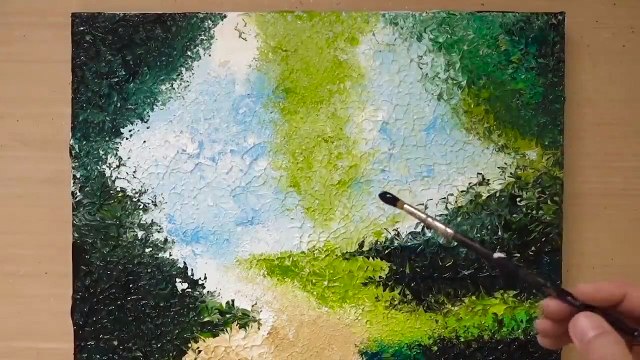 How To Draw A Man Walking In The Forest / Acrylic / Painting Technique