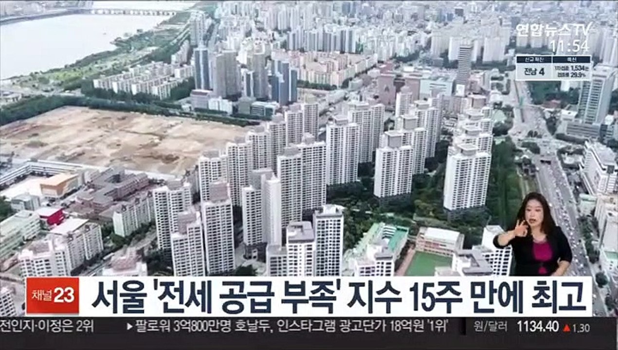 서울 '전세 공급 부족' 지수 15주 만에 최고