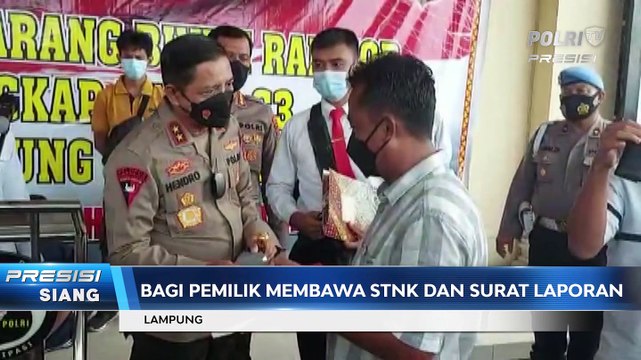 Polda Lampung Serahkan Barang Bukti Curanmor ke Pemilik