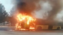 Diyarbakır’daki otobüs yangınında sürücünün dikkati faciayı önlemiş
