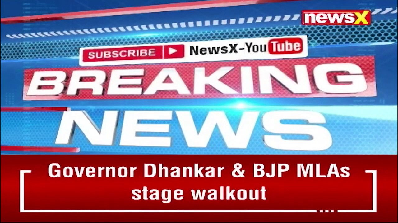 BJP MLAs & WB Guv Stage Walk Out Placards Held On Post-Poll Violence NewsX
