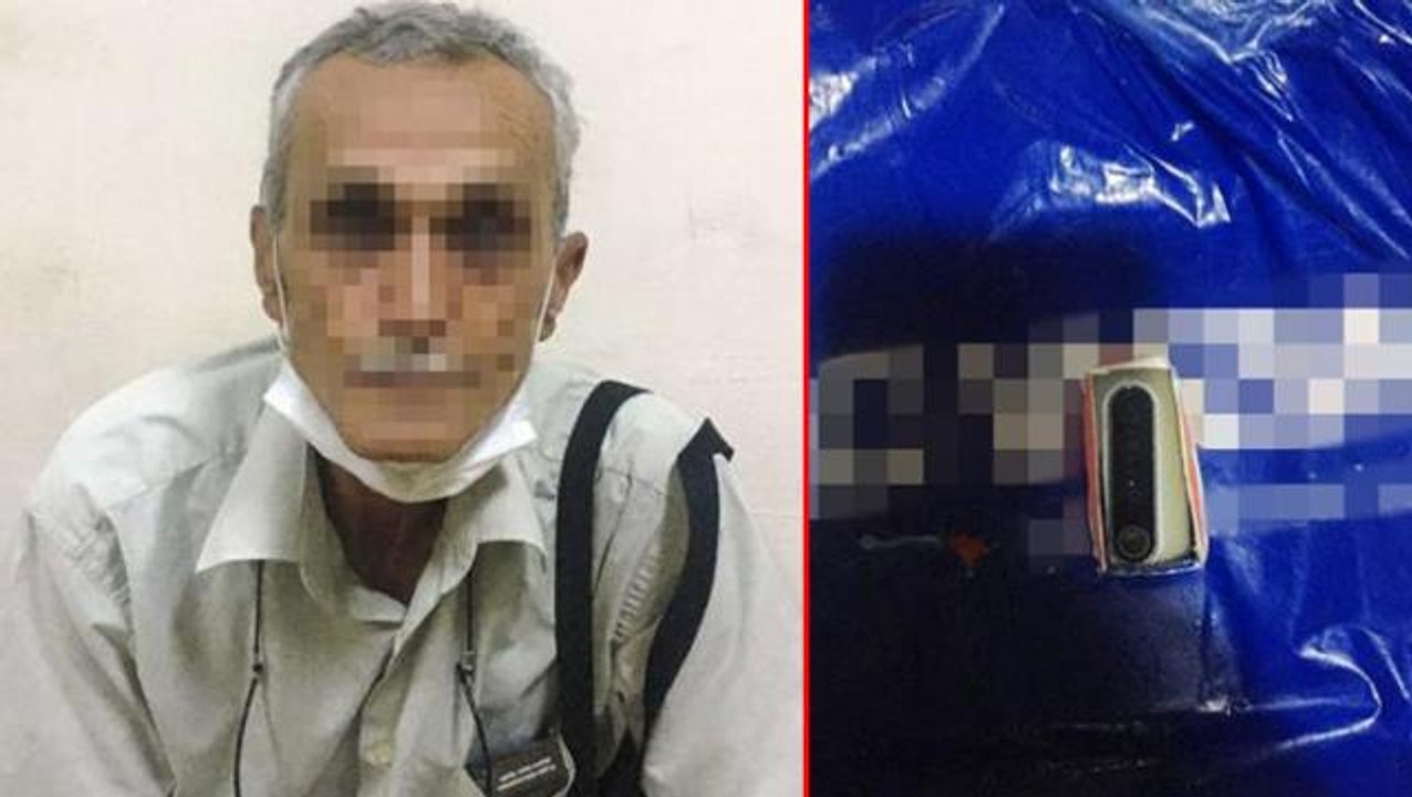 Poşet içinde akıllara durgunluk veren düzenek! Pazarda kadınların özel görüntülerini çeken sapık yakalandı