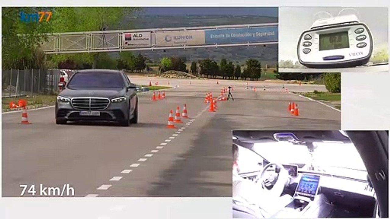 Mercedes Clase S (2021) - Maniobra de esquiva (Moose test) y eslalon _ km77.com