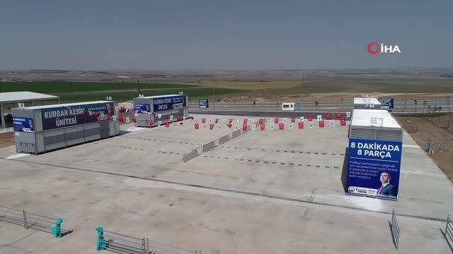 Gölbaşı kurban satış ve kesim yerine kurbanlıklar gelmeye başladı