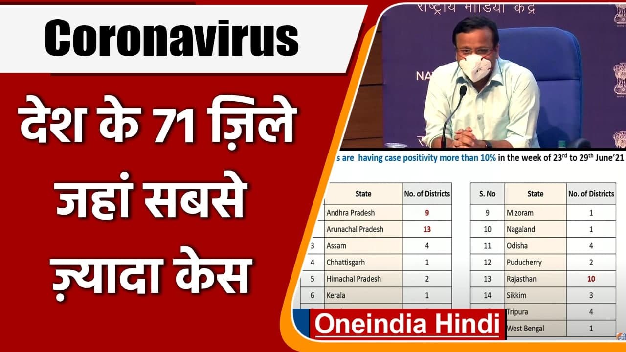 Coronavirus India Update: 71 जिलों में अब भी Positivity Rate 10% से ज्यादा | वनइंडिया हिंदी