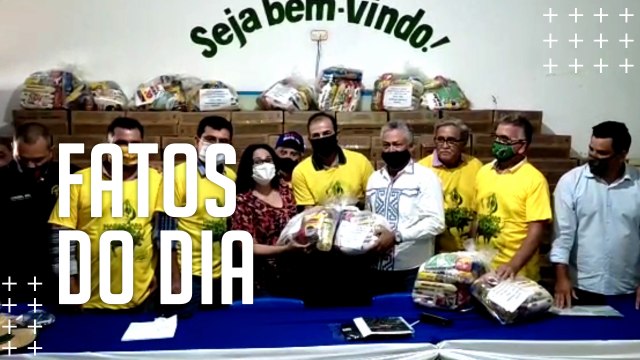 Ministra Damares Alves fez entrega simbólica de cestas básicas em Soure