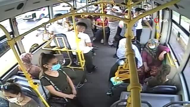 Diyarbakır'da otobüs yangını kamerada...Sürücünün dikkati faciayı önledi