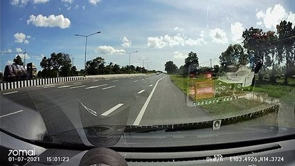 Large Truck Forces Vehicle into Oncoming Lane