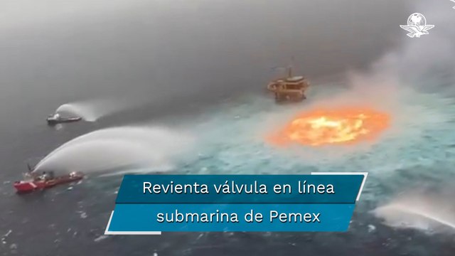 Registran incendio “ojo de fuego” en plataforma de Pemex en Campeche