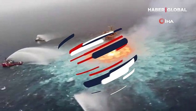 Sualtı petrol boru hattında patlama! Devasa ateş topu böyle görüntülendi