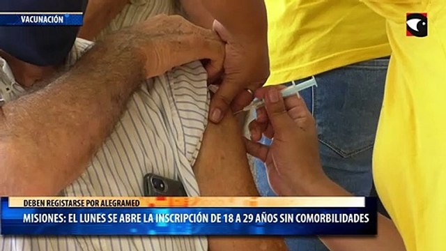 Vacunación en Misiones: el lunes se abre la inscripción por Alegramed para el grupo de 18 a 29 años sin comorbilidades